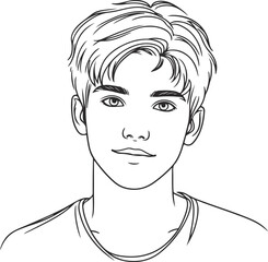 Man, Boy, and Husband Line Art Drawing vector design.