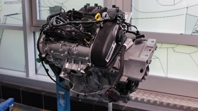 car engine at the exhibition