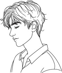 Man, Boy, and Husband Line Art Drawing vector design.