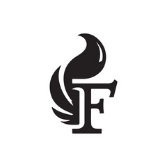 Stylish Simple Letter F Logo Featuring Flames: A Versatile Design for Businesses in Hospitality, Food, and Entertainment Seeking a Memorable Branding Identity