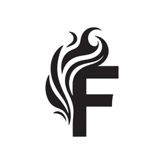 Stylish Simple Letter F Logo Featuring Flames: A Versatile Design for Businesses in Hospitality, Food, and Entertainment Seeking a Memorable Branding Identity