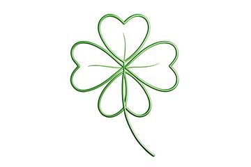 Delicate, hand-drawn outline of a rare four-leaf clover on a white background, highlighting its unique shape and symbolic significance in a modern, minimalist design.