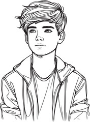 Man, Boy, and Husband Line Art Drawing vector design.