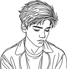 Man, Boy, and Husband Line Art Drawing vector design.