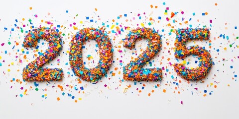 Happy New Year 2025: Confetti Celebration