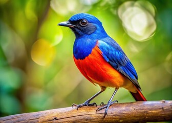 Obraz premium Camp Robber Bird Perched on a Branch in a Natural Forest Habitat During Bright Sunny Daylight