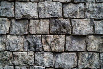 Fototapeta premium stone wall background is made of rough rocks, with a clear texture and a gray color tone