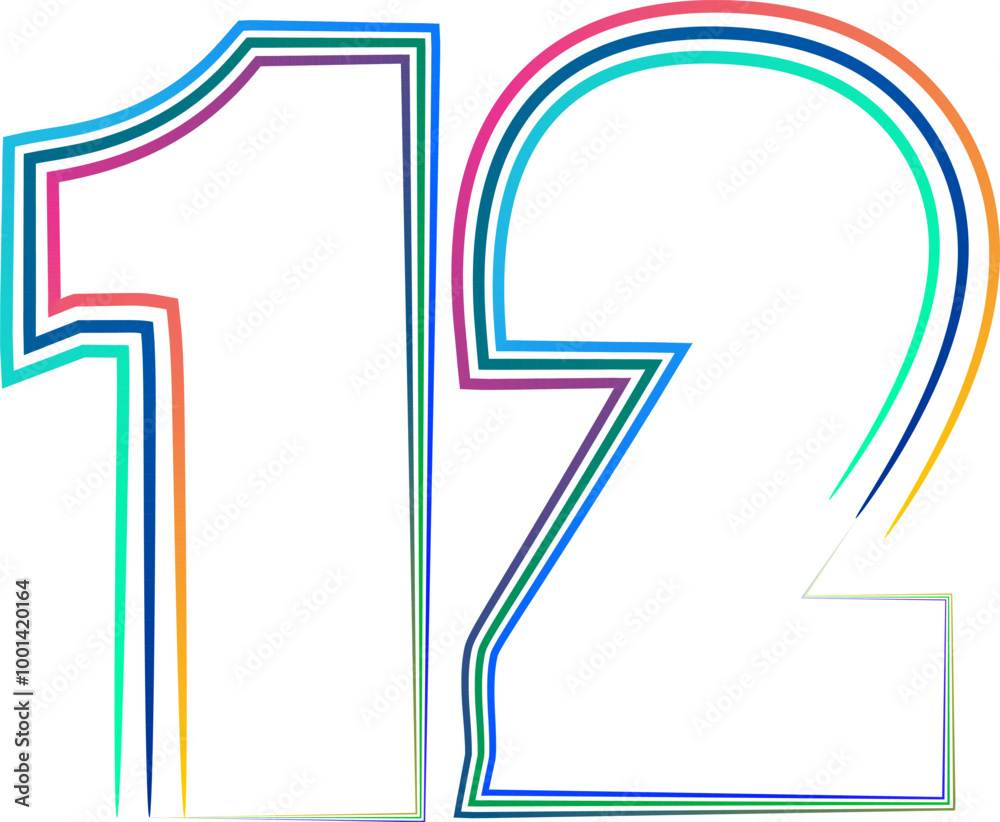 Poster vector set of number, numbers vector gradient color