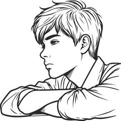 Man, Boy, and Husband Line Art Drawing vector design.