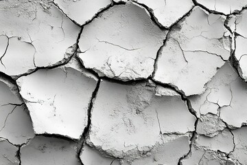 The image is of a cracked and broken surface, possibly a wall or a rock