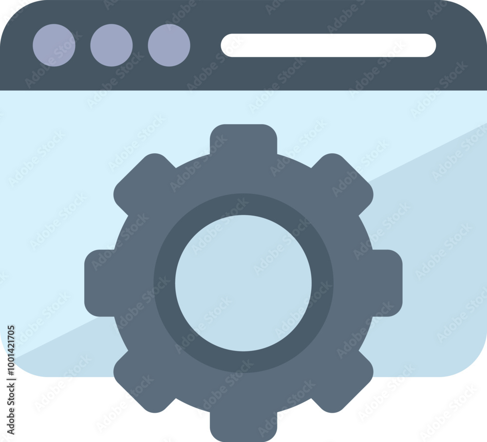 Poster website browser window displaying a gear wheel, symbolizing customization and configuration options