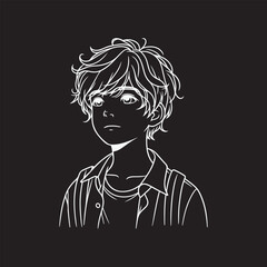 Man, Boy, and Husband Line Art Drawing vector design.