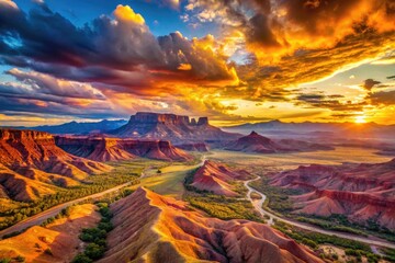 Breathtaking Utah Sunsets Over Majestic Mountains and Vibrant Desert Landscapes at Dusk
