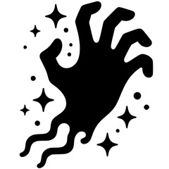 Halloween ghost hand silhouette