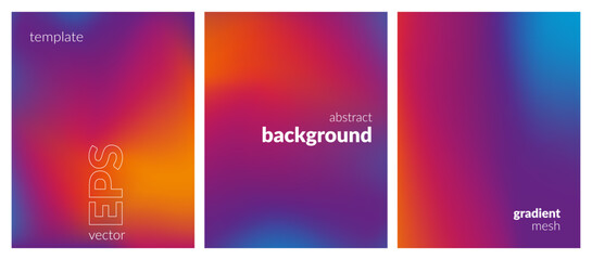 Collection. Abstract liquid background. Vibrant color blend. Blurred fluid colors. Gradient mesh. Modern design template for posters, ad banners, brochures, flyers, covers, websites. EPS vector image © SrGr