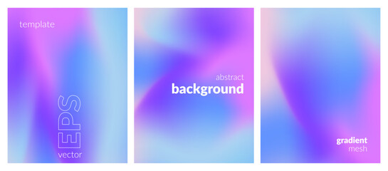Collection. Abstract liquid background. Vibrant color blend. Blurred fluid colors. Gradient mesh. Modern design template for posters, ad banners, brochures, flyers, covers, websites. EPS vector image