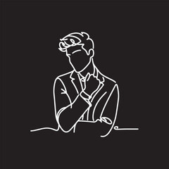 Man, Boy, and Husband Line Art Drawing vector design.