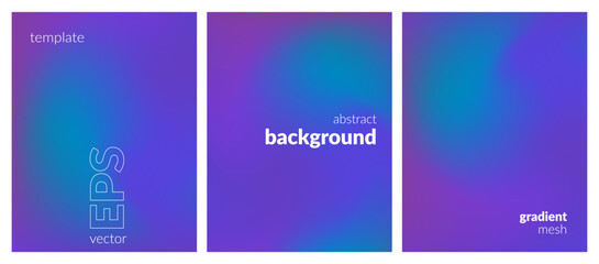 Collection. Abstract liquid background. Bright color blend. Blurred fluid effect. Gradient mesh. Modern design template for posters, ad banners, brochures, flyers, covers, websites. EPS vector image