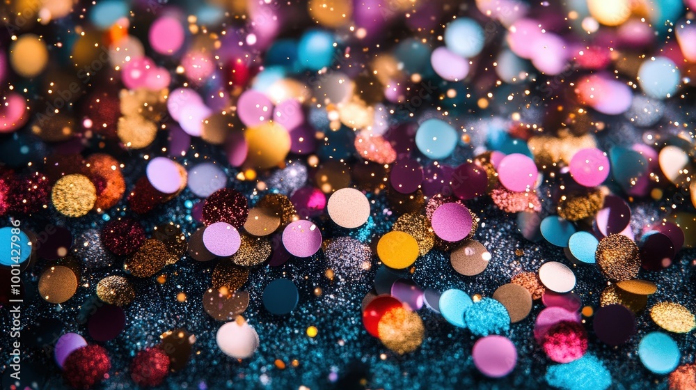 Aufkleber A mesmerizing display of colorful confetti and sparkling glitter, creating a festive and celebratory atmosphere.