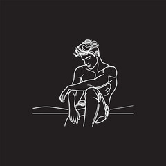 Man, Boy, and Husband Line Art Drawing vector design.