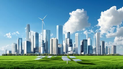 Fototapeta premium Smart City Integrating Renewable Energy Sources