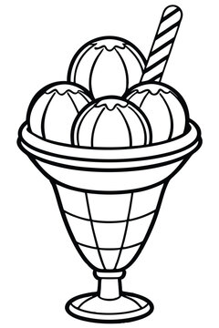 recommend clip art: Ice Cream Scoop vector line art