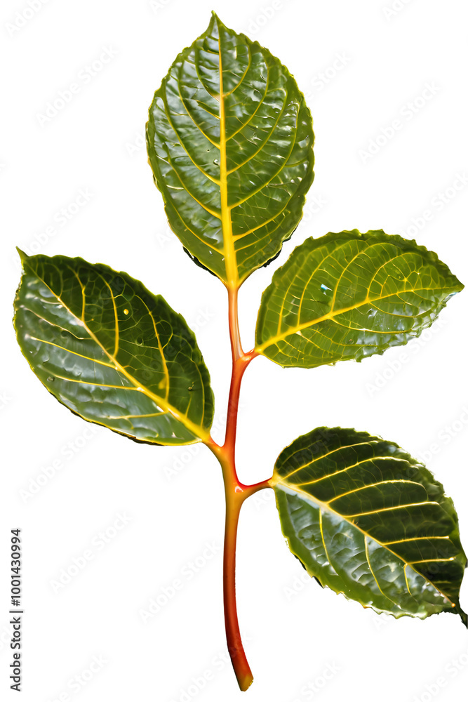 Wall mural tree on transparent background, realistic tree with green leaf branch bush stand alone isolate and b