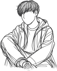 Man, Boy, and Husband Line Art Drawing vector design.