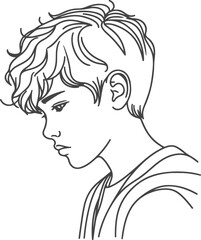 Man, Boy, and Husband Line Art Drawing vector design.