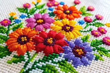 Charming Small Flower Cross Stitch Pattern for Creative Crafting and Decorative Home Projects
