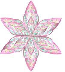 decorated 3d pink and skyblue shaded shiny star