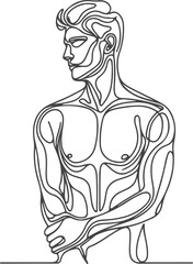 Man, Boy, and Husband Line Art Drawing vector design.