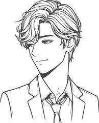 Man, Boy, and Husband Line Art Drawing vector design.