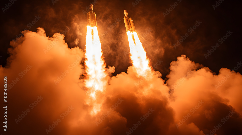 Wall mural rocket launch