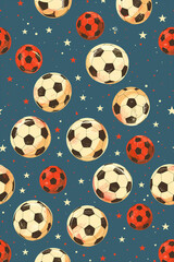 seamless pattern with ladybirds and flowers