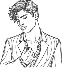 Man, Boy, and Husband Line Art Drawing vector design.