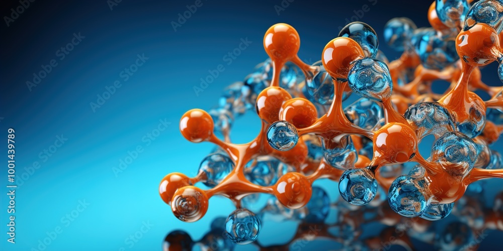 Sticker 3d render of a molecule