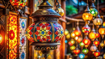 Fototapeta premium Enchanted antique lamp with intricate designs, symbolizing magic and wish fulfillment in folklore