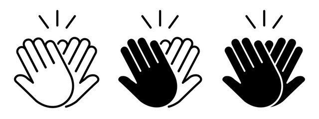 High Five icon sign set