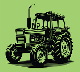 Tractor silhouette vector illustrations
