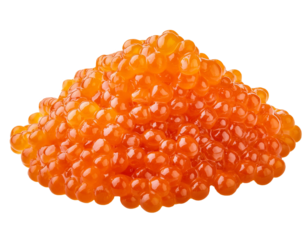 pile of orange caviar isolated