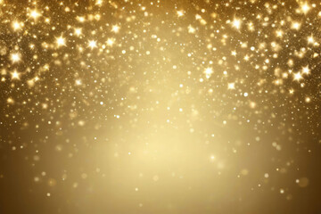 Beautiful luxury gold bokeh on defocused ocher and gold background.