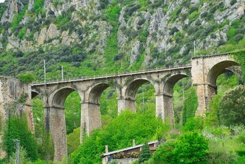 Train route through the Pancorbo Gorge, High Bridge
