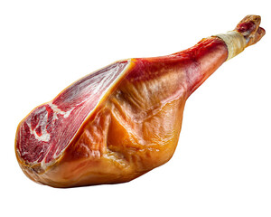 sliced prosciutto ham leg meat isolated