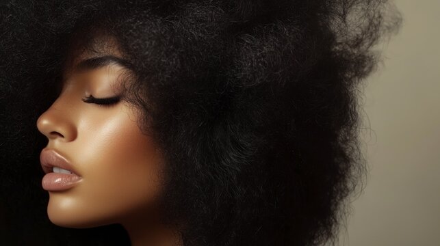 Mujer con un pelo largo de color negro y casta&ntilde;o, concepto de belleza, peluquer&iacute;a, maquillaje