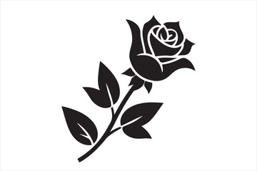 A beautiful rose silhouette vector design.