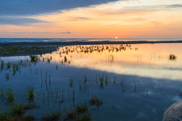 Sunrise on the Caspian Sea coast