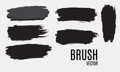 Ink brush abstract dark stroke collection