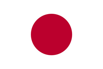 japan national simple flag, japanese state flag vector illustration