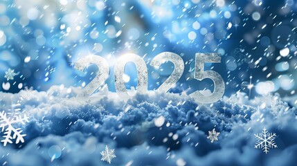 A blue background with snowflakes